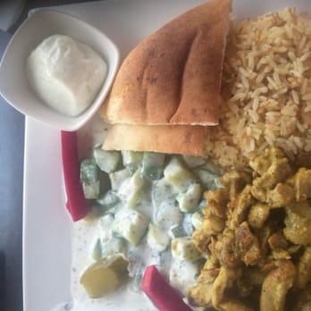 Dvine Mediterranean Experience - Brea - Chicken shawarma with cucumber yogurt salad - Mediterranean Near Me - Brea, California Dvine Mediterranean Experience - Brea - Chicken shawarma with cucumber yogurt salad - Mediterranean Near Me - Brea, California