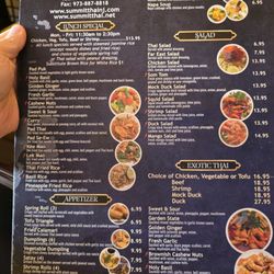 Summit Thai Cuisine - Menu
