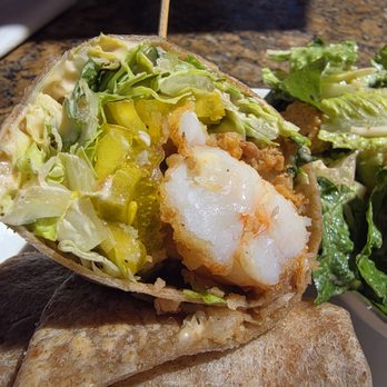 Sun Garden Cafe - Shrimp Po'Boy and side Caesar salad. - Breakfast & Brunch Near Me - Sarasota, Florida Sun Garden Cafe - Shrimp Po'Boy and side Caesar salad. - Breakfast & Brunch Near Me - Sarasota, Florida