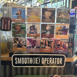 Waiting area, smoothie menu Waiting area, smoothie menu