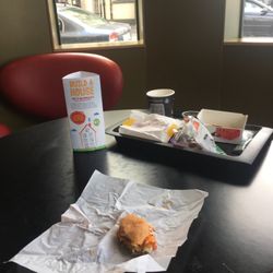 McDonalds - It's got little booths overlooking main st.