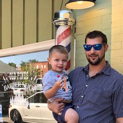 The Old Pines Barber Shop - Lil Man came to check me out at The Old Pines Barber Shop