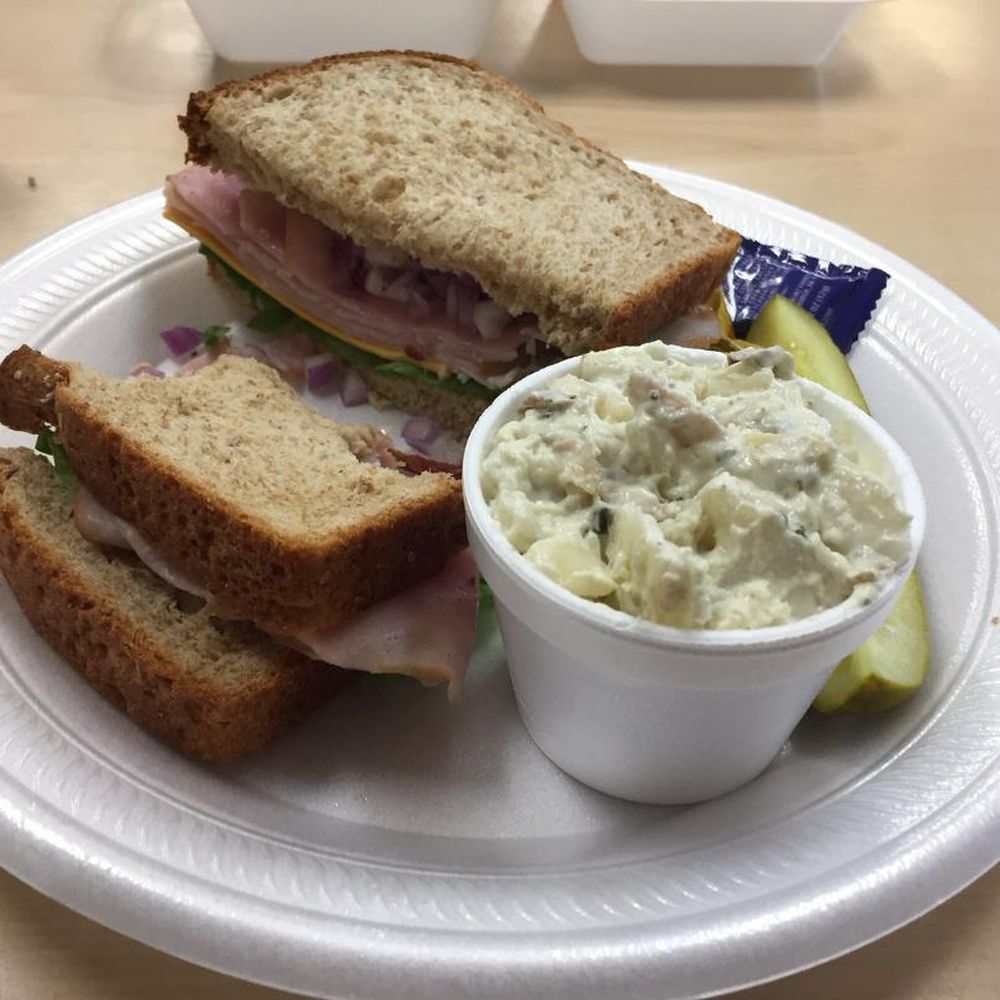 Club Sandwich with Chicken Potato Salad