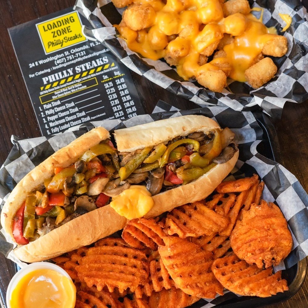 Loading Zone Philly Steaks - Mushroom Cheese Steak - Cheesesteaks Near Me - Orlando, Florida Loading Zone Philly Steaks - Mushroom Cheese Steak - Cheesesteaks Near Me - Orlando, Florida