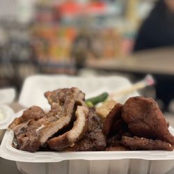 Cloud 9 Delicacy - Signature DF pork chop with marinated egg and rice $15. 炸豬排飯