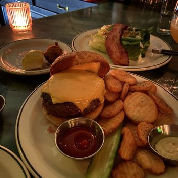 Tavern Next Door - Burger, wedge, last artichoke popper - Cocktail Bars Near Me - Brooklyn, New York