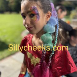 Silly Cheeks Face Painting - glam hair braiding for kids parties!