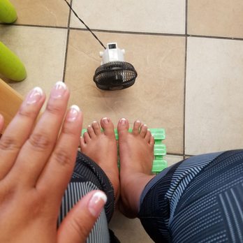 Darling Nails - Gel French tip manicure. Regular French tip pedicure. Love it! - Nail Salons Near Me - Azusa, California