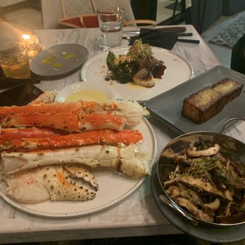Tribe at Riverwalk - King crab legs, 8oz filet, scallop, mushrooms & potato pave' .. ALL melt in your mouth DELICIOUS - New American Near Me - Castle Rock, Colorado