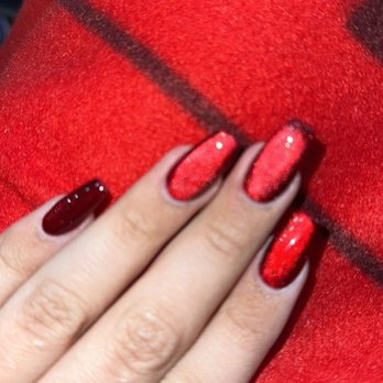 Celine Nail Spa - Red cat-eye nails. - Nail Salons Near Me - San Jose, California Celine Nail Spa - Red cat-eye nails. - Nail Salons Near Me - San Jose, California
