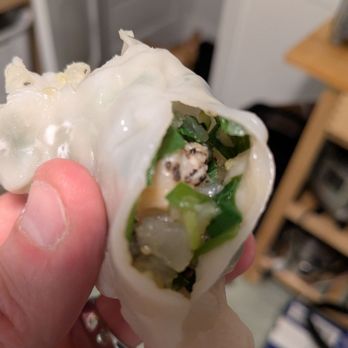Jinlan Dumplings - Thin wrappers are decent, but the filling is loose and lean and lacks flavor. - Chinese Near Me - Rockville, Maryland