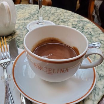 Angelina - Could not finish it. I thought i was gonna toss my cookies. It is SO thick and so deep in chocolate flavor. You may like it, I say no. - Breakfast & Brunch Near Me - Paris, 75 Angelina - Could not finish it. I thought i was gonna toss my cookies. It is SO thick and so deep in chocolate flavor. You may like it, I say no. - Breakfast & Brunch Near Me - Paris, 75