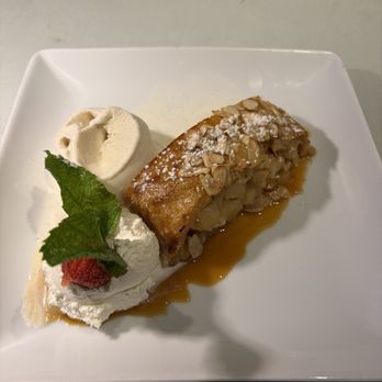 Patria - Pear Strudel - came with good quality whipped cream and vanilla gelato - Italian Near Me - Salinas, California Patria - Pear Strudel - came with good quality whipped cream and vanilla gelato - Italian Near Me - Salinas, California