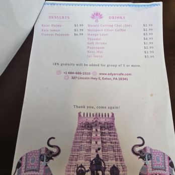 The Adyar Cafe - Indian Near Me - Exton, Pennsylvania