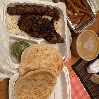 Wah Jee Wah - Paratha and lamb chop and lamb kebab platter with masala fries and container of butter chicken - Barbeque Near Me - Hayward, California Wah Jee Wah - Paratha and lamb chop and lamb kebab platter with masala fries and container of butter chicken - Barbeque Near Me - Hayward, California