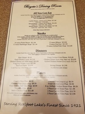 Menu photo 4 Boyette's Dining Room Tiptonville, TN