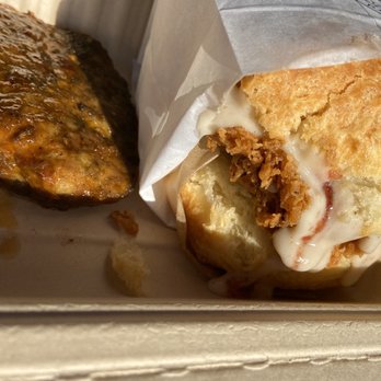 Bird Bird Biscuit - Holiday Biscuit with Chicken Sausage on the side - Breakfast & Brunch Near Me - Austin, Texas