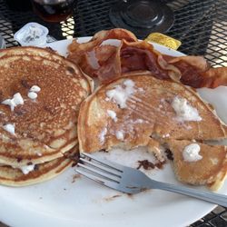 Lemma's Beach Grill - Gluten free chocolate chip pancakes- huge!