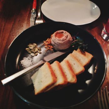 Tuome - chicken liver mousse, served with milk bread - New American Near Me - New York, New York Tuome - chicken liver mousse, served with milk bread - New American Near Me - New York, New York