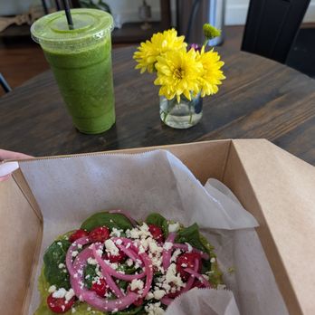 Fresh Kitchen - The Avocado Toast and Greenie smoothie is so delish! - Sandwiches Near Me - Glendora, California