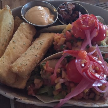 Foundry Kitchen and Tavern - Fish tacos with yucca fries! - New American Near Me - Sandy Hook, Connecticut Foundry Kitchen and Tavern - Fish tacos with yucca fries! - New American Near Me - Sandy Hook, Connecticut