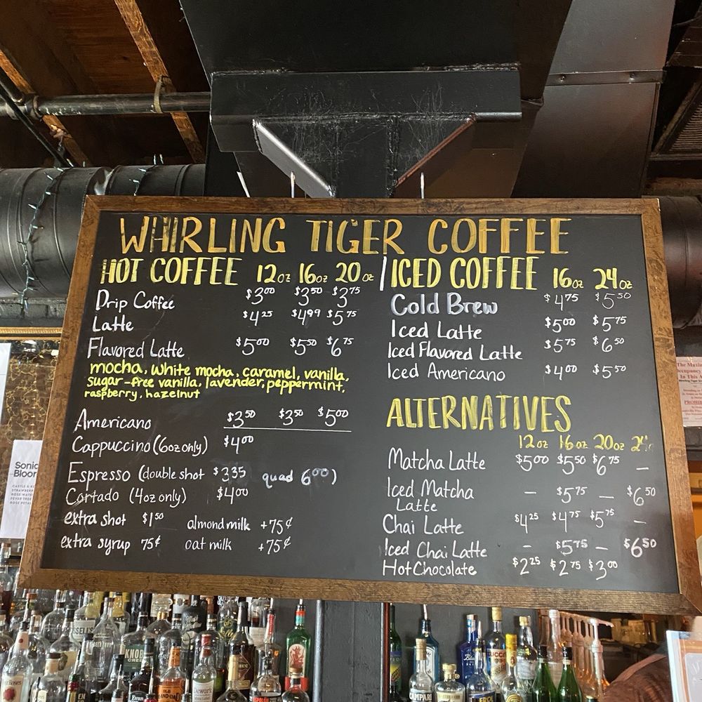 The Whirling Tiger - Coffee menu - Bars Near Me - Louisville, Kentucky