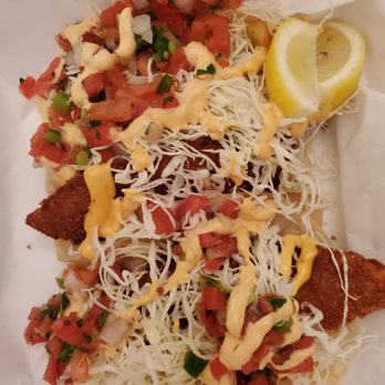 Shrimp N Stuff - Fish Tacos plate - Seafood Near Me - Galveston, Texas Shrimp N Stuff - Fish Tacos plate - Seafood Near Me - Galveston, Texas