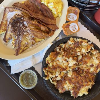 T Burgers - French Toast Breakfast Plate add hash browns. Enough for two people to share. - Burgers Near Me - Monrovia, California T Burgers - French Toast Breakfast Plate add hash browns. Enough for two people to share. - Burgers Near Me - Monrovia, California