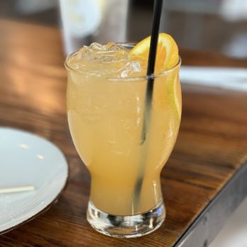 Oak & Stone - Sunrise Refresher - Bombora Vodka, Tangerine Syrup, Orange Juice, Grapefruit Juice, Soda Water - Beer Bar Near Me - Venice, Florida Oak & Stone - Sunrise Refresher - Bombora Vodka, Tangerine Syrup, Orange Juice, Grapefruit Juice, Soda Water - Beer Bar Near Me - Venice, Florida