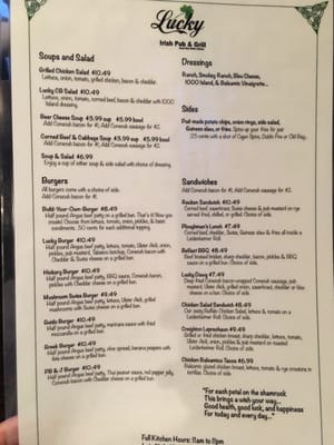 Menu photo 7 Lucky Irish Pub & Grill Mobile, AL Menu photo 7 Lucky Irish Pub & Grill Mobile, AL