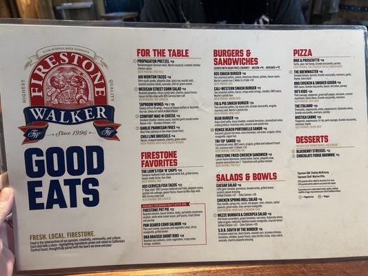 Menu photo 1 Firestone Walker Brewing Company - Barrelworks Buellton, CA