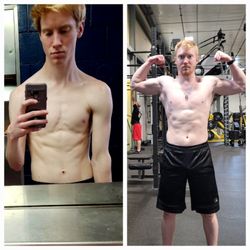 Train With Raheem - Ethan up from 147lbs to 180 if solid muscle