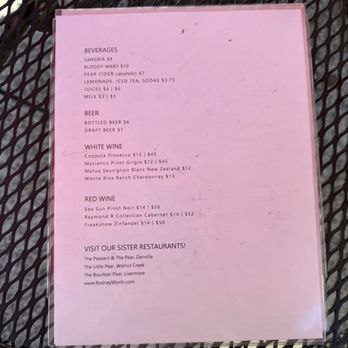 The Peasant's Courtyard - Drink Menu - American Near Me - Alamo, California The Peasant's Courtyard - Drink Menu - American Near Me - Alamo, California