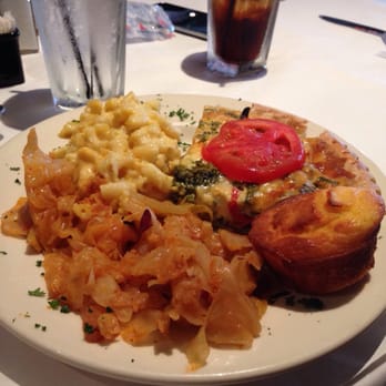 Weidmann's Restaurant - Quiche of the day(garden) with creole cabbage and mac and cheese.  Lunch menu. This was my husband's lunch.  I almost took it. - Steakhouses Near Me - Meridian, Mississippi