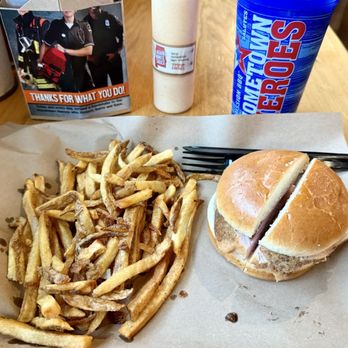Mission BBQ - Turkey sandwich cut in half, fries and sweet tea. - Barbeque Near Me - Laurel, Maryland Mission BBQ - Turkey sandwich cut in half, fries and sweet tea. - Barbeque Near Me - Laurel, Maryland