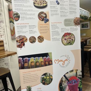 Maya - Menú - Juice Bars & Smoothies Near Me - Belleville, Illinois