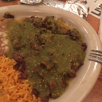 Pancho's Place - This is the chile verde. Microwaved pork and some kind of "verde" sauce dumped on the top. NOT real chile verde - Mexican Near Me - Franklin, Tennessee Pancho's Place - This is the chile verde. Microwaved pork and some kind of "verde" sauce dumped on the top. NOT real chile verde - Mexican Near Me - Franklin, Tennessee