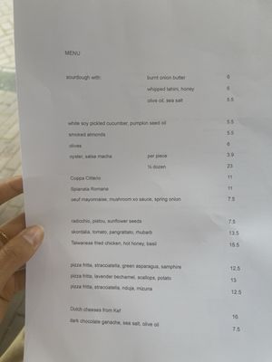 Menu photo 4 Bar Pif Amsterdam, NH