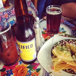 A michelada and some delicious nachos with a tasty Pacifico and Negro Modelo! A michelada and some delicious nachos with a tasty Pacifico and Negro Modelo!
