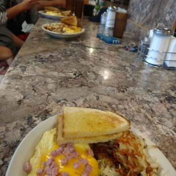 The Nite Owl Restaurant - Whole counter ordered Ham and cheese omelets at lunchtime - American Near Me - Columbia Falls, Montana