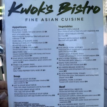 Kwok's Bistro - Menu - Chinese Near Me - Reno, Nevada