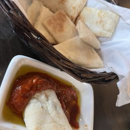 Pita and sauce included with lunch