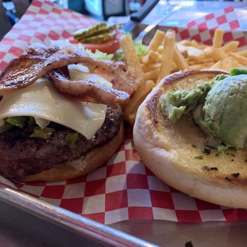 Sanford's Grub & Pub - Guaca Guaca Burger (bacon, Swiss, green Chile's) - American Near Me - Cheyenne, Wyoming Sanford's Grub & Pub - Guaca Guaca Burger (bacon, Swiss, green Chile's) - American Near Me - Cheyenne, Wyoming