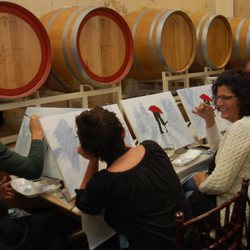 Paint, Drink and Be Merry - Painting 'Rainy Day Love". A wonderful night at Owera vineyards in Cazenovia.