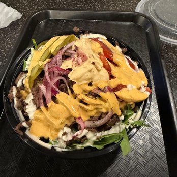 Zaatar Downtown - Beef shawarma bowl - Lebanese Near Me - Fresno, California Zaatar Downtown - Beef shawarma bowl - Lebanese Near Me - Fresno, California