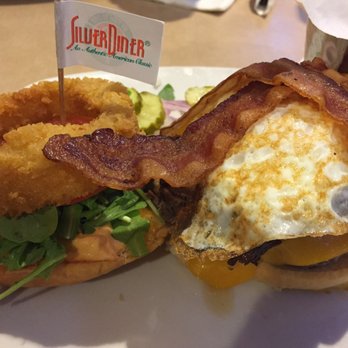 Silver Diner - Short rib burger with an egg. - New American Near Me - Waldorf, Maryland