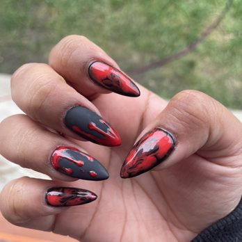 Nail Stop L.A. - Vs. what I got after multiple attempts to "fix" them. - Nail Salons Near Me - Huntington Beach, California Nail Stop L.A. - Vs. what I got after multiple attempts to "fix" them. - Nail Salons Near Me - Huntington Beach, California