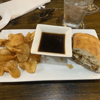 Clam Lake Beer - Horseradish beef sandwich (1/2 shown because split with hubby). - New American Near Me - Cadillac, Michigan