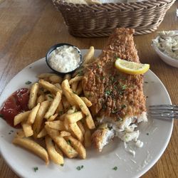 Hen House Restaurant - This was the fish and chips! It was super crispy and tasty! Even the fries were delicious!