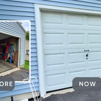 Mohawk Valley Handyman - We enhanced the overall look of this garage door by replacing the brickmold and door trim, making the door look fresh and modern - Handyman Near Me Mohawk Valley Handyman - We enhanced the overall look of this garage door by replacing the brickmold and door trim, making the door look fresh and modern - Handyman Near Me
